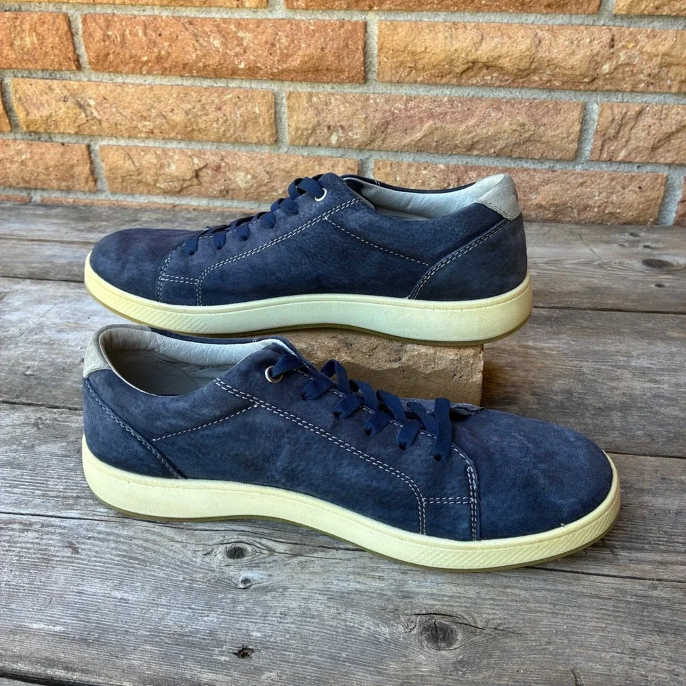 Florsheim Sneakers Navy Blue Suede 9.5 M Comfortech 14223-410 Low Top Mens
